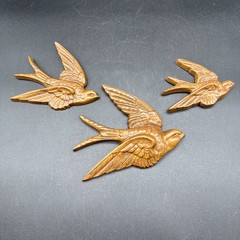Burwood Swallows Birds in Flight Hanging Plaques Vintage Set of 3 USA 1980’s