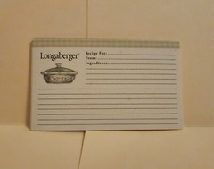 Longaberger 50 Recipe Cards 3×5 / 12 GINGHAM Dividers/Index: A-Z/Food Categories