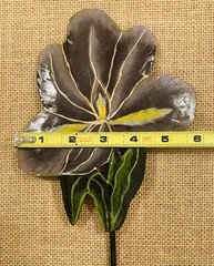 Vintage Toleware Iris Flower Wall Hook Cottagecore Gardencore 10.5”