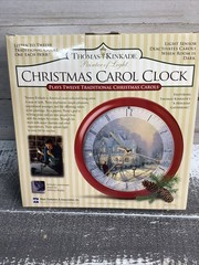 Thomas Kinkade Christmas Carol Clock Plays 12 Traditional Christmas Carols