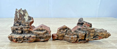 Vintage Brazilian Bark Wood Carvings 4pc Correia Filho Folk Art 1970s Figures