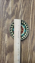 Byzantine Mosaic Brass and Cloisonné Enamel Wall Hanging Handmade in Greece 3.5″