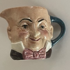 Artone Mini Creamer Double Faced Man Face Toby Pitcher England Micawber Vintage