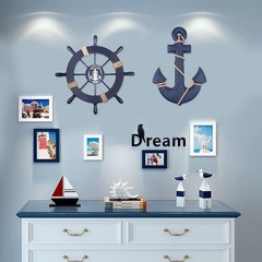 Handcrafted Nautical Ship Wheel & Anchor Decor – Perfect Beach-Themed Gift