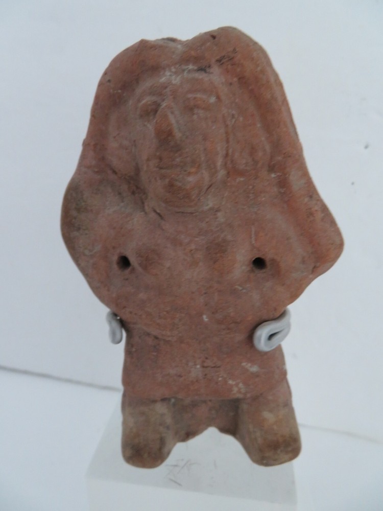 Pre Columbian Peru Warrior Head on Stand
