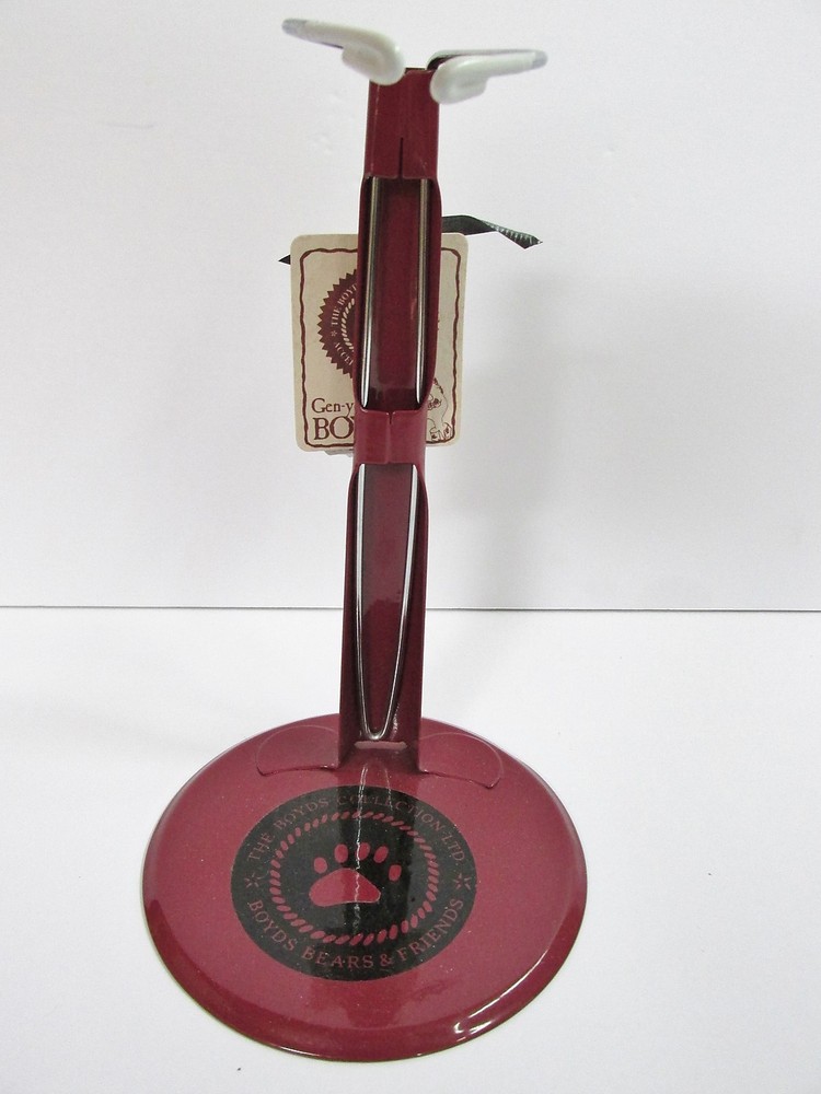 Boyds Large Metal Burgundy Logo Display Stand Adjustable 7″-12″tall #65081 MINT