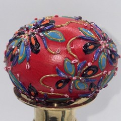 SIGNED Nannette Fenn “Eggs”traordinaire Designs Floral Faberge Inspired Egg USA