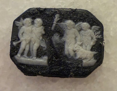 Antique Wedgwood Black Basalt Cameo Plaque Sacrifice Hymen Cracked Loose 7/8″