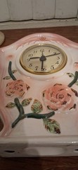 Unbranded Porcelain Rose Desk Clock Workig