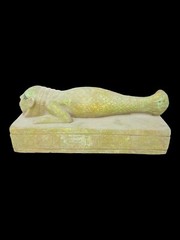 RARE ANTIQUE ANCIENT EGYPTIAN Statue Heavy Stone God Seth with Devil Head Fish