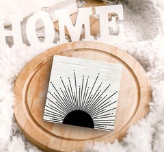 Abstract Boho Black Sun Sunrise Sunset Sunshine Sunray Rustic Wood Box Sign D…