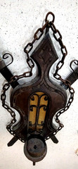 Vintage Medieval Gothic Metal Scroll with Swords Chains Candle Sconce 24″ x 17″