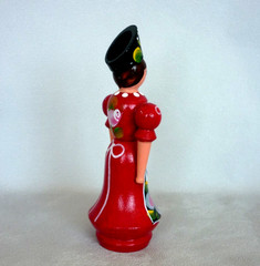 Hungarian Wooden Folk Art Doll Hand Painted Tole Ware Traditional Costume 5″ VGC