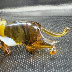 Venetian Art Glass Hand Blown Tiger Cat Hand Made Italian Glass Figurine Figure