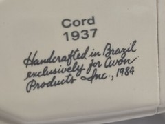 Avon VTG 1984 Ceramic Model 1937 Classic Car Cord Original Box Ceramarte Brazil