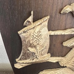 Herberts Lapins Wood Carved Plaque Latvian Folk Art Wall Decor 3D Relief
