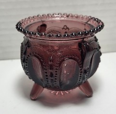 Vtg Degenhart Boyd Thumbprint Cauldron Gypsy Toothpick Candle Holder Amethyst