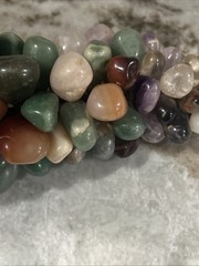 Stone Grape Cluster Leaf Polished Rose Quartz Jade Agate Multicolor VTG 6.50” In