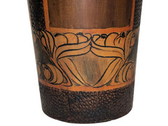 Very Large Art Nouveau Pokerwork Vase Signed Howe — 41 cm High