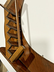 Vtg MCM Wood Crescent Moon Staircase Shelf *READ*