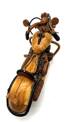 Motorcycle 10” Cycle Lights Vintage Classic Wood Model Decorative Collectible