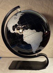 Replogle Black Lucite Globe 12” Modernist Desk Table Globe Sculptural Base
