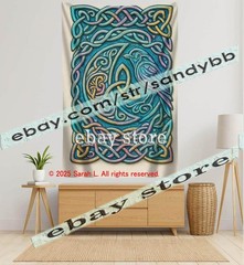 Endless Knot Celtic Tapestry 3D relief look Wall Art spiritual decor 59X82 in