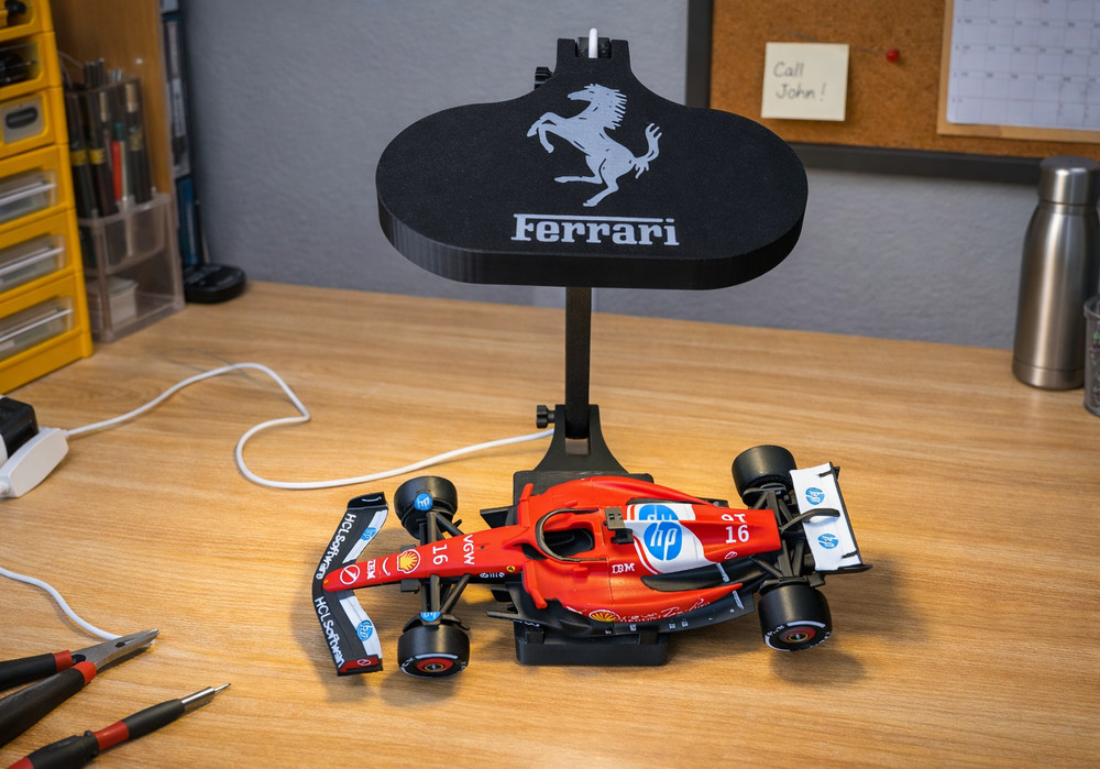 3D Printed 1:24 Scale Ferrari Formula One (F1) Car Desk / Display Lamp