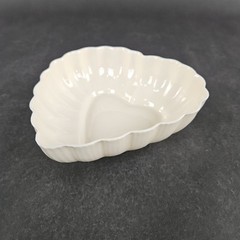Vintage Belleek Ireland Heart ShapedServing Dish Scalloped Edge Pottery