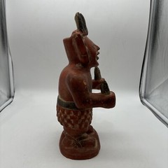 Large Pre-Columbian Replica Clay Ceramic Painted Altarpiece Maize Man God