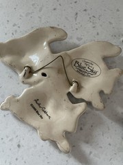 2000 Blue Sky Clay Works SEA HORSE & Fish Kissy Face Wall Art Heather Goldminc