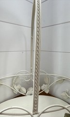 Vintage Tole Style Rose Basket Metal Shabby Chic Cottage Decor