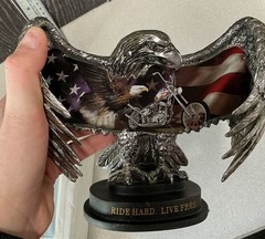 2003 Bradford Exchange Eagle Statue First Issue “Ride Hard Live Free” Motorcycle