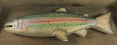 Wood Decorative Fishing Shelf Trout Rustic Lake Cabin Cottage Fathers Day 1980s
