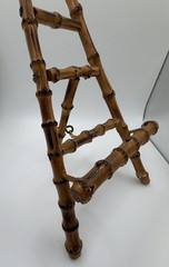Vintage Scorched Bamboo Tabletop Easel – Chinoiserie / Boho Chic Display Stand