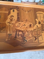Buchschmid & Gretaux German Wood Inlay Tavern Wall Hanging- 20″ X 14.5″