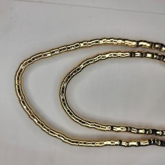 48″ Brutalist Articulated Necklace Modernist Gold Metal Snake Coil Necklace