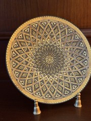 Masterwork Toledo Damascene 5.5″ Plate Luxury Multi-Tone Gold & Silver Inlay