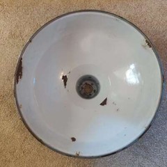 Vintage 1950s enamel lamp shade
