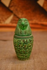 Authentic Ancient Egyptian Antiquities Stone Rare Green Canopic Jars Egyptian BC