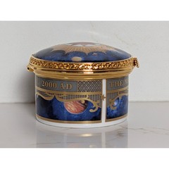 Royal Worcester Millennium 2000 Trinket Box Celestial Constellation Blue Gold