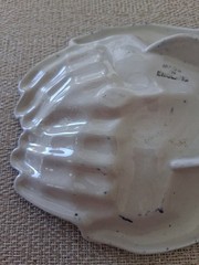 Blue White Chintz Trinket Dish Hand Shaped Made in England Ring Dish