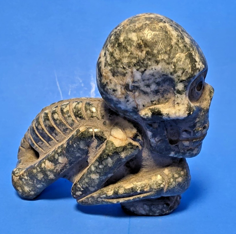 PRE-COLUMBIAN MIXTEC STONE PROFILE SKULL