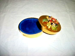 Vintage Jane Hutcheson Enamel Flowers Brass Box Fleurs Des Siecles Lined Rare