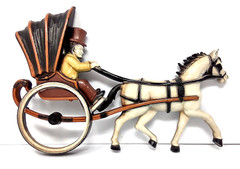 Homco Wall Art Decor 3 Piece Car Bicycle Horse Carriage 1975