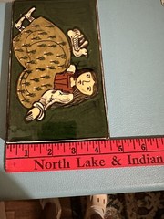 Tile/Hot Plate Switzerland Woman Bird Big Dress