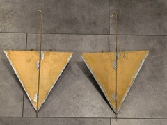 PAIR! Vintage Brass Tole Florentine Umbrella Wall Pocket