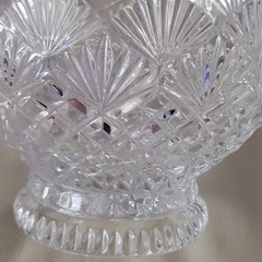 Vintage Shell Fan Pattern 24% Lead Crystal Bowl Imperial Glass Company