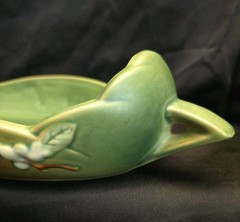 Roseville Pottery Blue Snowberry Console Bowl 1BL2-12 17″ Vintage