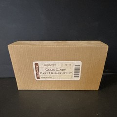 Longaberger Glass Candy Cane Ornament Set of 4 hand shaped NEW in box